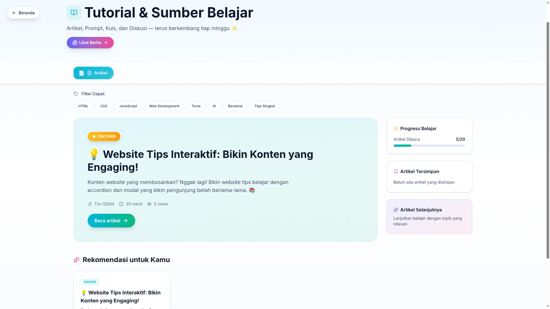 Tutorial Terstruktur
